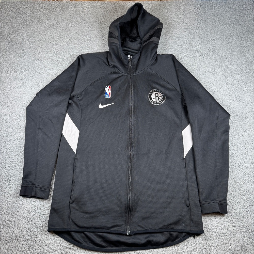 Brooklyn Nets Nike Black Showtime‎ Performance Full-Zip Hoodie Men's Size Large